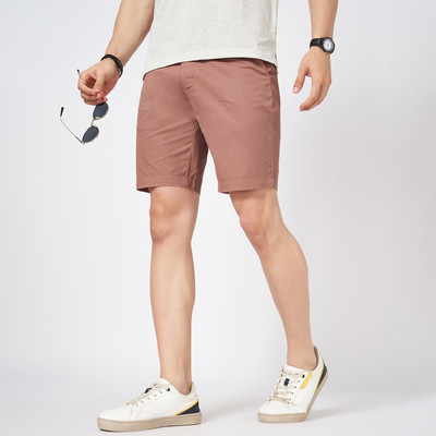 Byford by Pantaloons Solid Men Pink Basic Shorts