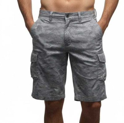 Zudi Printed Men Reversible Grey Basic Shorts