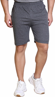 axys Solid Men Dark Grey Casual Shorts
