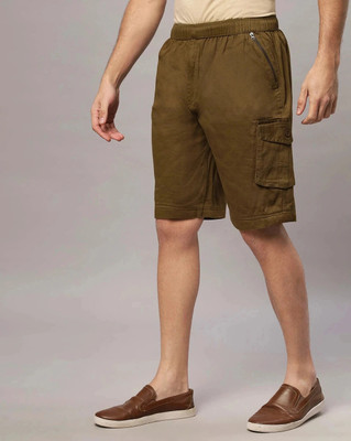 Ho Bindaass Solid Men Brown Cargo Shorts