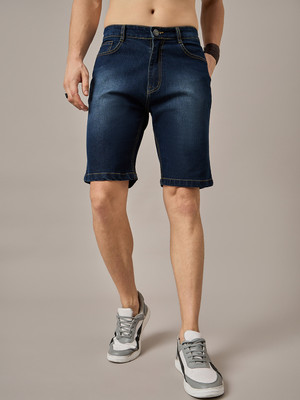 STUDIO NEXX Solid Men Denim Dark Blue Denim Shorts
