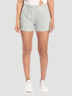 Bene Kleed Solid Women Grey Cargo Shorts