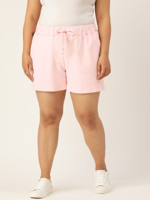 Rute Solid Women Pink Regular Shorts