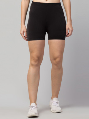 ARSHEEN ADORE Solid Women Black Regular Shorts