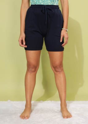 Dollar Solid Women Dark Blue Sports Shorts