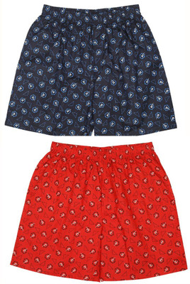 BIS Creations Polka Print Men Dark Blue, Red Regular Shorts