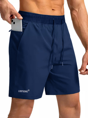 Lripsome Solid Men Blue Regular Shorts