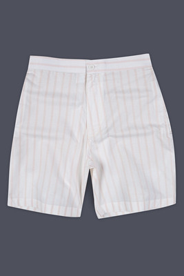 french crown Striped Men White Casual Shorts