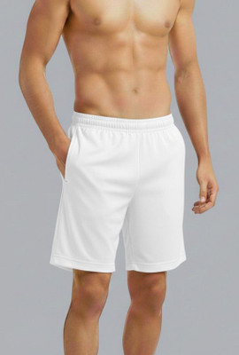 VS Tex Solid Men White Sports Shorts