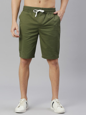 Thomas Scott Solid Men Green Basic Shorts