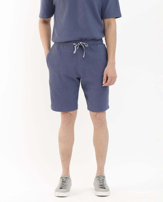 RARE RABBIT Solid Men Blue Regular Shorts