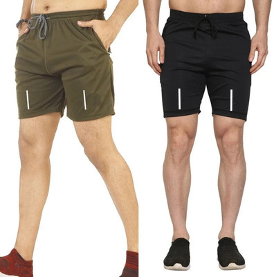 PG PENGUINE Solid Men Multicolor Regular Shorts