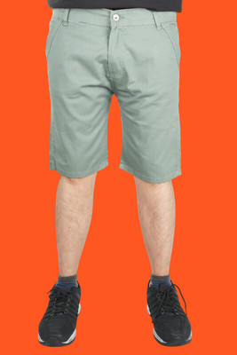 PUBHIZA Solid Men Light Green Chino Shorts