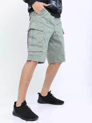 HIGHLANDER Solid Men Grey Cargo Shorts