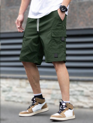 AMORE FASHION Solid Men Dark Green Regular Shorts
