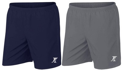 INDICLUB Solid Men Blue, Grey Regular Shorts, Sports Shorts, Night Shorts, Running Shorts