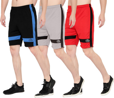 OORA TREND Mesh Men Dark Blue, Grey, Red Sports Shorts