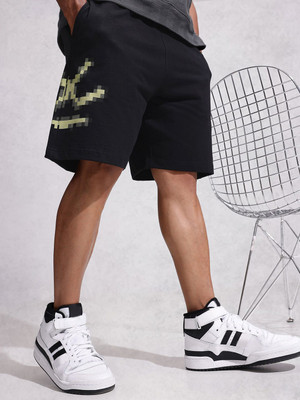 WROGN Printed Men Black Regular Shorts