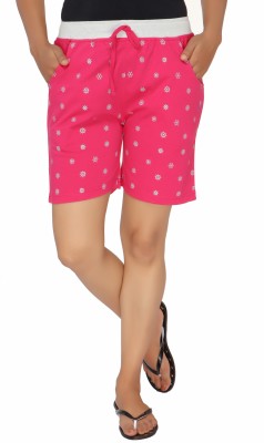 Clint Printed Women Pink Casual Shorts