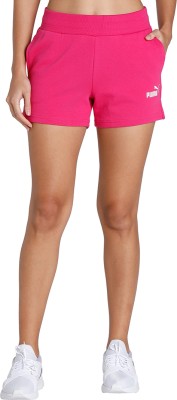 PUMA Solid Women Pink Casual Shorts