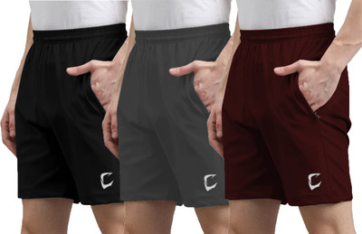 CRAVVEN Solid Men Multicolor Sports Shorts