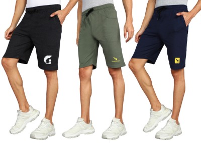 GYRFALCON Self Design Men Multicolor Regular Shorts