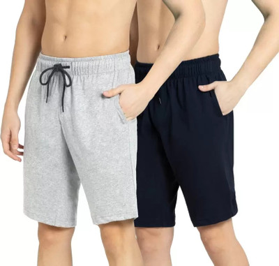 LARRY & EVA Solid Men Grey Regular Shorts