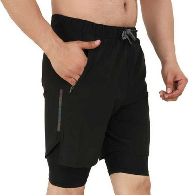 unbeatable Solid Men Black Regular Shorts, Gym Shorts, Sports Shorts, Running Shorts