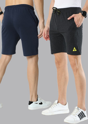 ARDEUR Solid Men Grey, Blue Casual Shorts