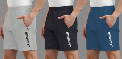AVOLT Printed Men Grey, Dark Grey, Light Blue Casual Shorts