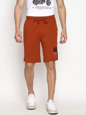 VAN HEUSEN Solid Men Orange Basic Shorts