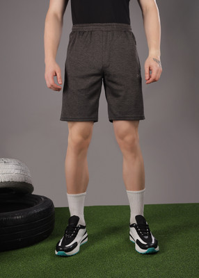 Force NXT Solid Men Dark Grey Sports Shorts