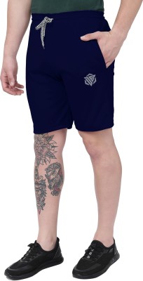 Criana Solid Men Blue Regular Shorts