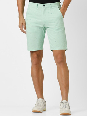 PETER ENGLAND Printed Men Green Chino Shorts