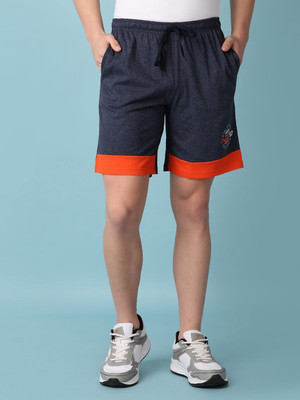 V-MART Color Block Men Blue Regular Shorts