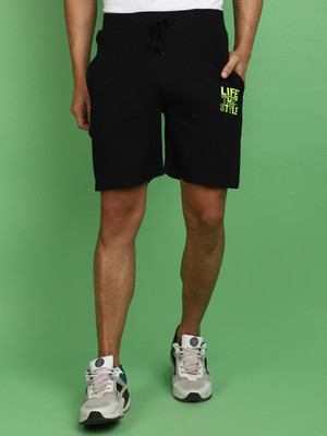 V-MART Solid Men Black Basic Shorts