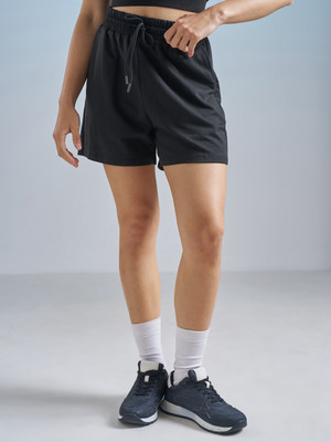 Tokyo Talkies Solid Women Black Cargo Shorts