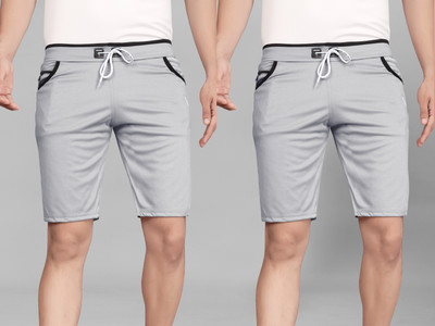 DARSHAN CREATION Solid Men Silver Sports Shorts
