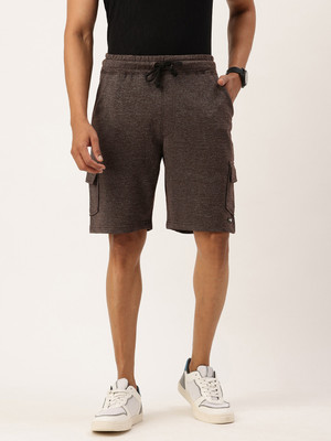 ARISE Self Design Men Brown Regular Shorts