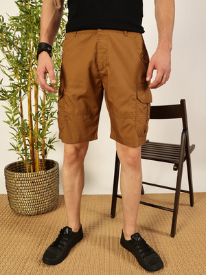 Thomas Scott Self Design Men Brown Cargo Shorts
