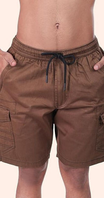 24 Street Solid Men Brown Casual Shorts