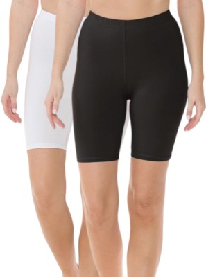 Bodymist Solid Women White Cycling Shorts