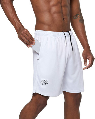 OORA Solid Men White Sports Shorts