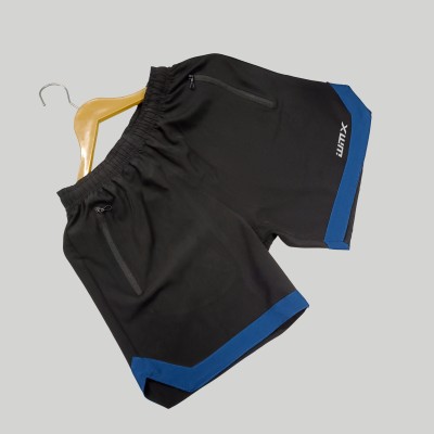 WMX Solid, Striped Men Black Casual Shorts, Regular Shorts