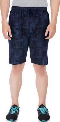 Guide Printed Men Dark Blue Regular Shorts