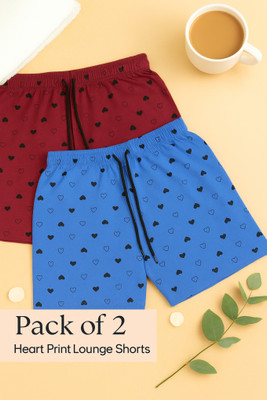 SHREEFAB Printed Women Multicolor Regular Shorts