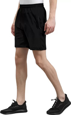 A1 SQUARE Solid Men Black Regular Shorts