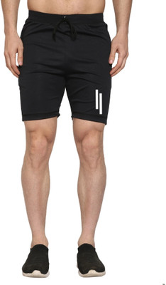 FARSH Solid Men Black Regular Shorts
