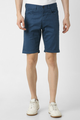 PETER ENGLAND Solid Men Blue Regular Shorts