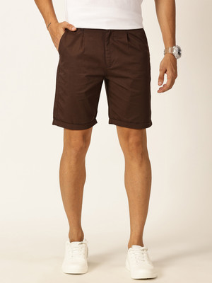 Thomas Scott Solid Men Brown Casual Shorts